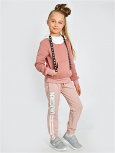 Розовые брюки из футера для девочки Натали со скидкой