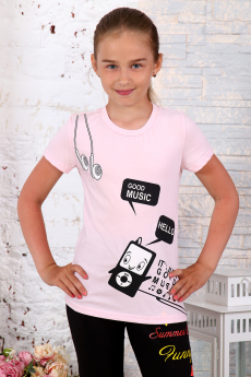 Нежно-розовая футболка для девочки Натали